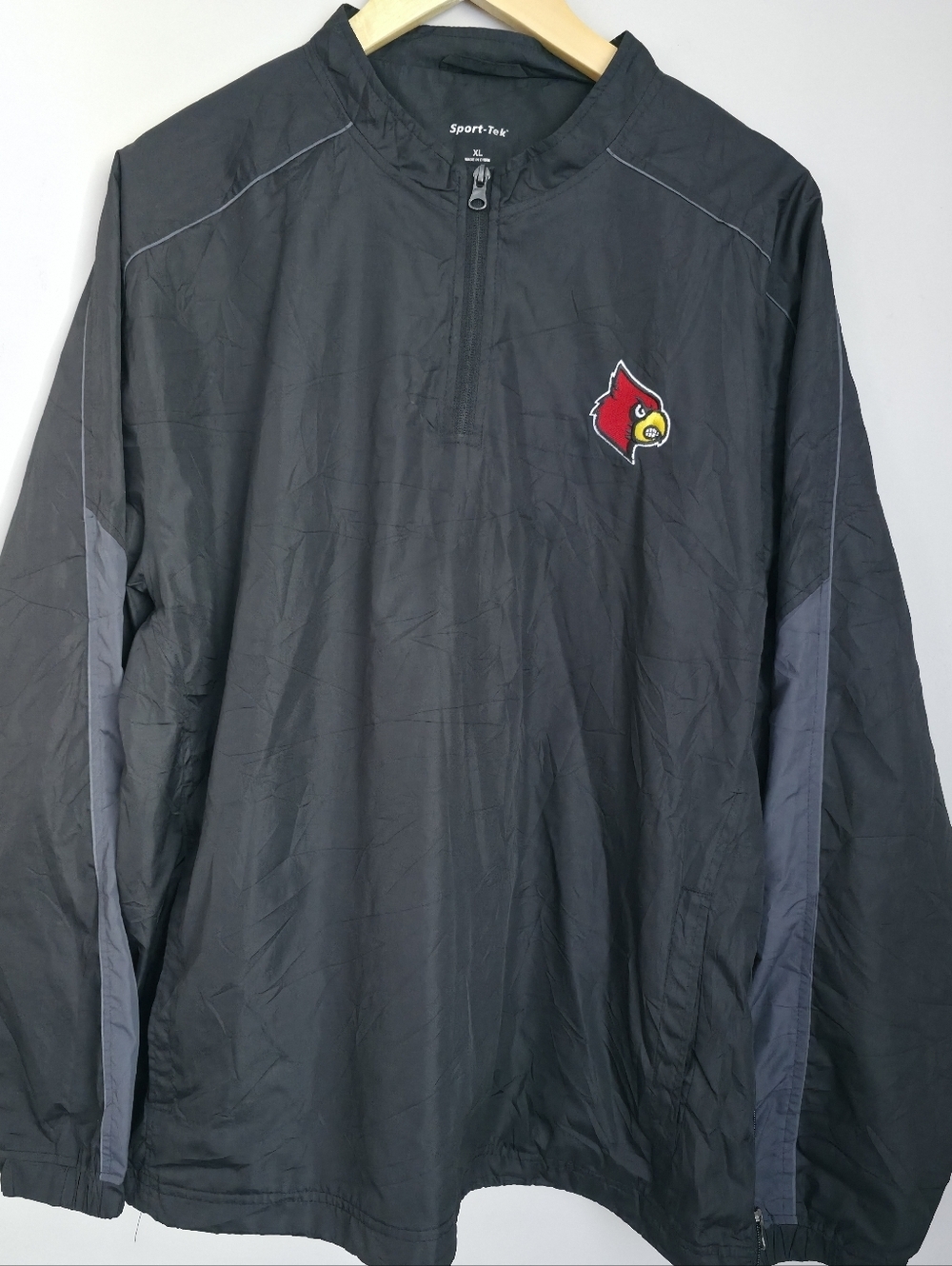 Sport-Tek Windbreaker Jacket XL Black Pullover Team Logo Lightweight Zip - Picture 2 of 13